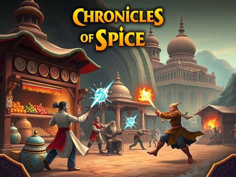 Chronicles Of Spice game banner showing spice markets and ancient India